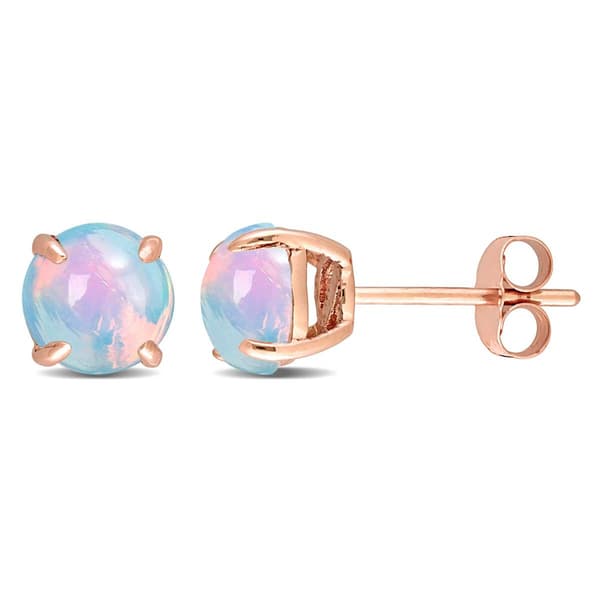 Sophia B 10kt. Rose Gold 1 4/5ctw. Ethiopian Opal Stud Earrings - image 