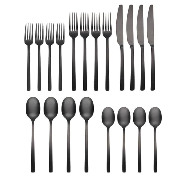 Cambridge&#174; Beacon Black Satin 20pc. Flatware Set