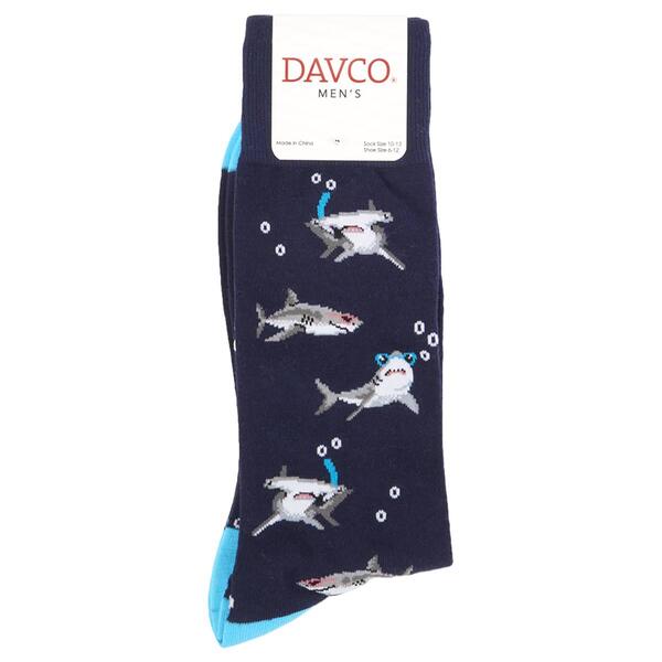 Mens Davco Sunglasses Sharks Crew Socks - image 