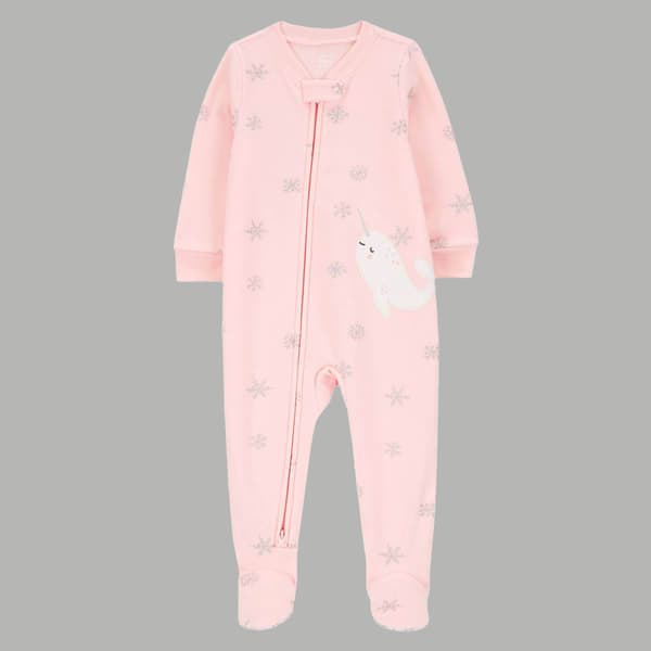 Toddler Girl Carter''s&#40;R&#41; 1pc. Narwhal Fleece Footie Pajamas
