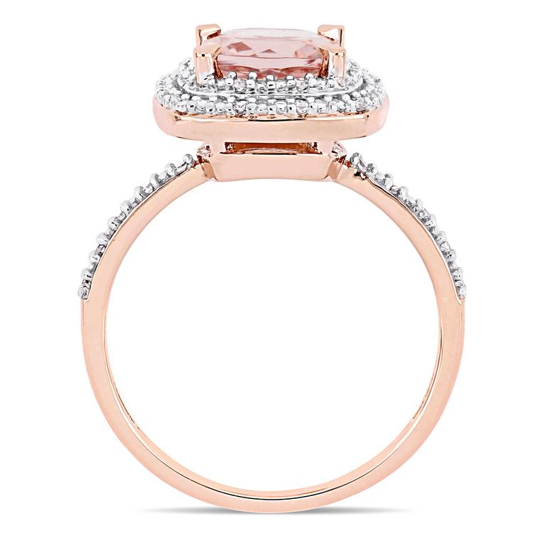Gemstone Classics™ 14kt. Rose Gold Halo Morganite Ring