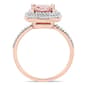 Gemstone Classics&#8482; 14kt. Rose Gold Halo Morganite Ring - image 4