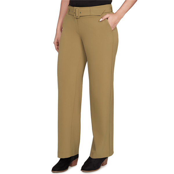 Petite Emaline Deerfield Solid Bi-Stretch Self Belt Trousers