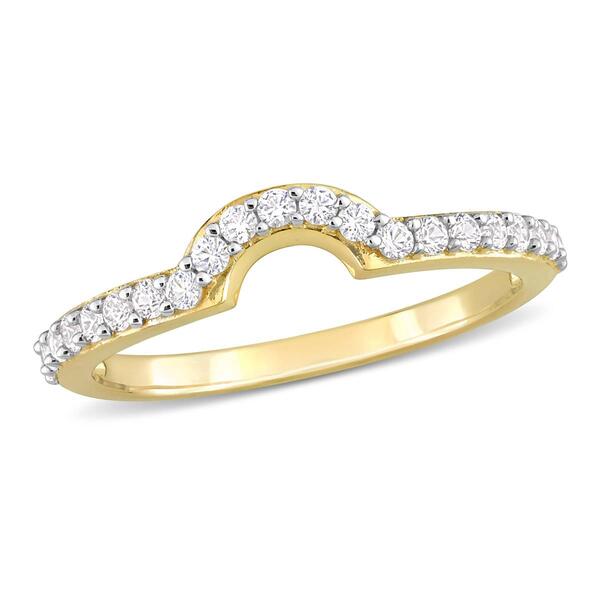 Gemstones Classics&#40;tm&#41; 10kt. Gold Lab Created White Sapphire Ring - image 