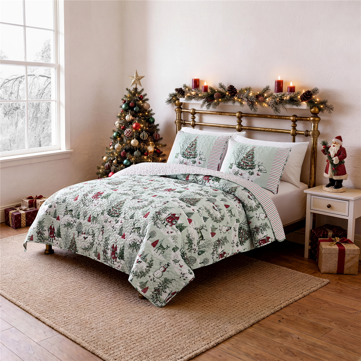 Avanti Yuletide 3pc. Reversible Quilt Set