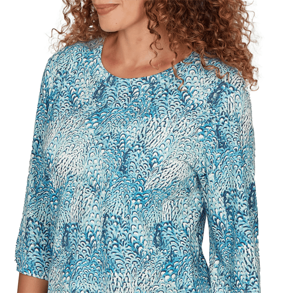 Womens Skye’s the Limit Fresh Start 3/4 Sleeve Abstract Tee
