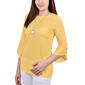 Petite NY Collection 3/4 Tulip Sleeve Scoop Neck Blouse - image 3