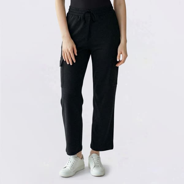 Juniors No Comment Fleece Lined Cargo Pocket Wide Leg Pants