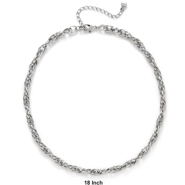 Wearable Art Silver-Tone Loose Rope Chain Necklace