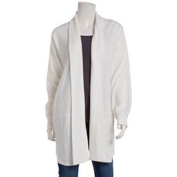 Womens Cure Long Sleeve Open Front Mix Solid Rib Cardigan