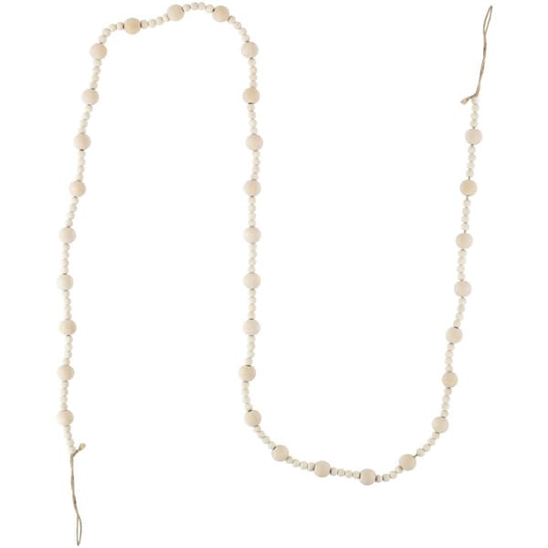 Northlight Seasonal 6ft. Cream Wooden Beads Christmas Garland