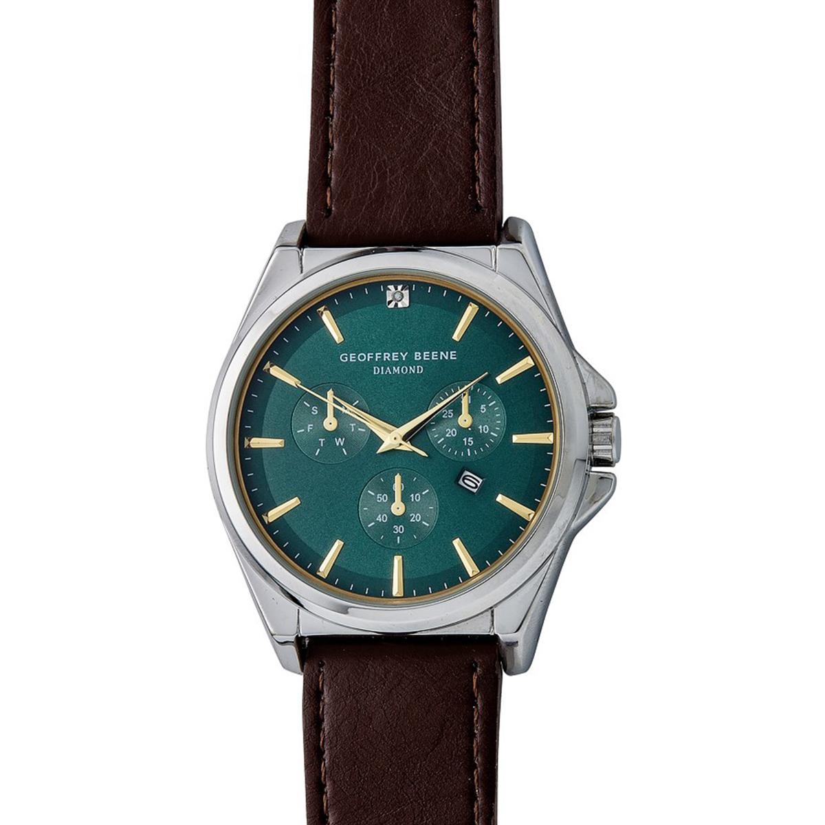Mens Geoffrey Beene® Diamond Integrated Strap Watch -...
