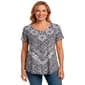 Womens OneWorld Short Sleeve Medallion Patchwork Sublimation Tee - image 1