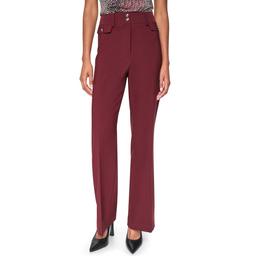 Womens DKNY Solid Double Button Flare Straight Leg Dress Pants