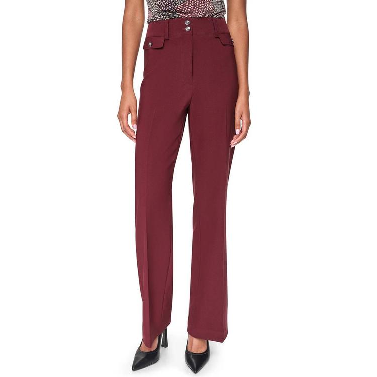 Womens DKNY Solid Double Button Flare Straight Leg Dress Pants