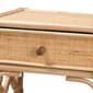 Baxton Studio Camara Bohemian Rattan 1-Drawer Nightstand - image 5