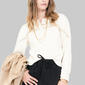 Womens MNK Long Sleeve Solid Waffle Henley Tee - image 1