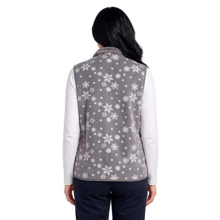 Womens Hasting & Smith Snowflakes Vest with Sherpa Trim