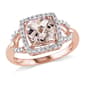 Gemstones Classics(tm) 10kt. Rose Gold Diamonds Morganite Halo Ring - image 1