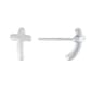 Sterling Silver High Polished Cross Stud Earrings - image 1