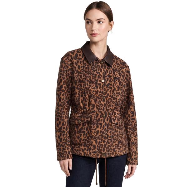 Womens Steve Madden Leopard Barn Jacket w/ Adjustable Waist - image 