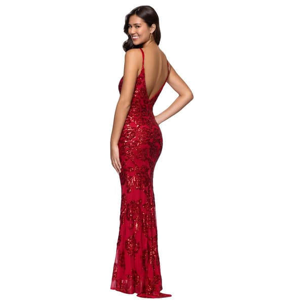 Juniors Blondie Nites Sequin Rose Sheath Dress