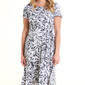 Petite Perceptions Short Sleeve Scroll Side Tie Midi Dress - image 3