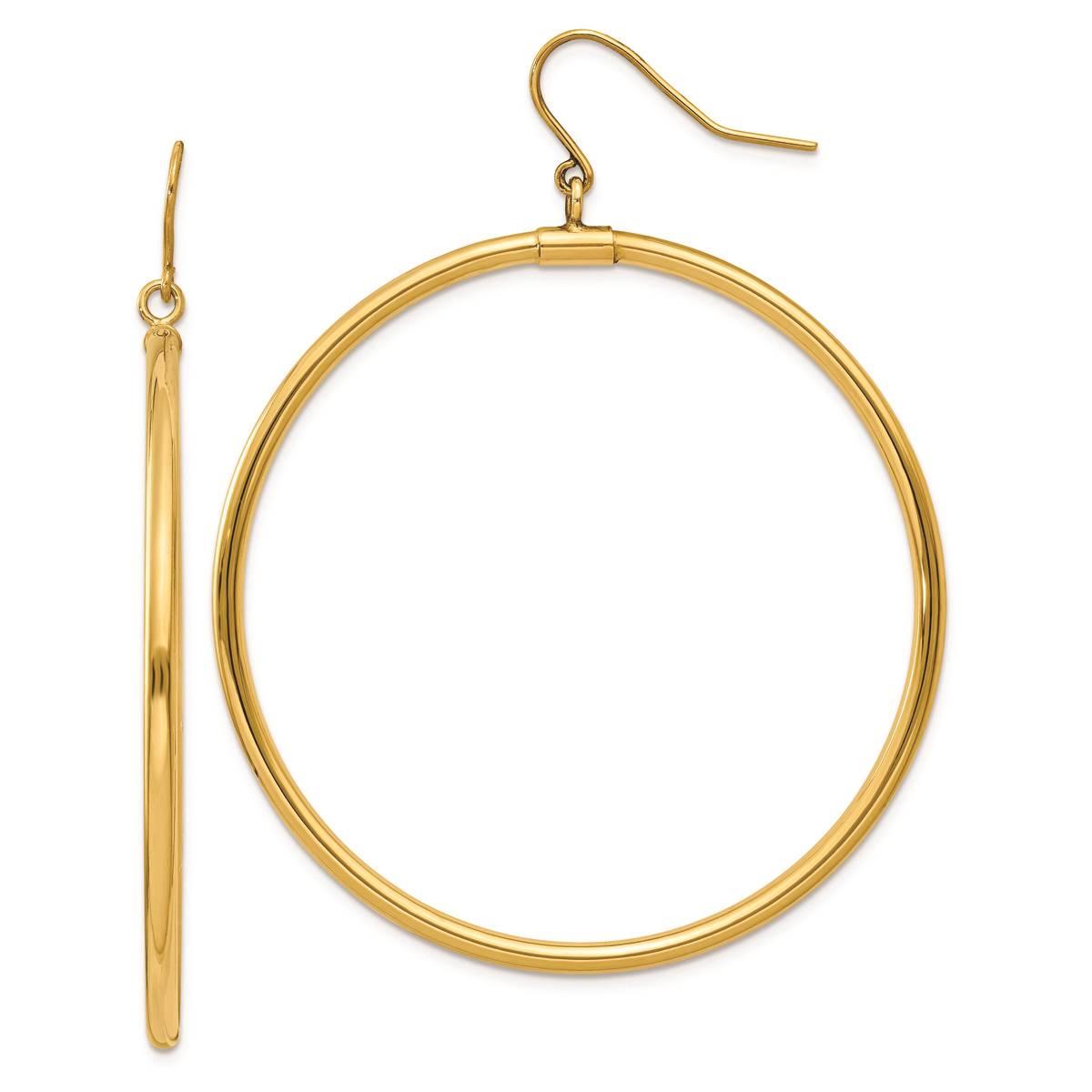 Gold Classics™ 14kt. Gold 40x2mm Hoop Dangle Earrings