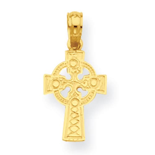 Gold Classics&#40;tm&#41; 14kt. Celtic Cross Eternity Circle Pendant - image 