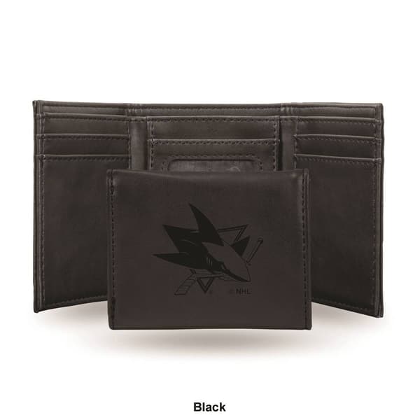 Mens NHL San Jose Sharks Faux Leather Trifold Wallet