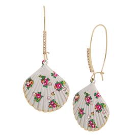 Betsey Johnson Floral Shell Dangle Earrings