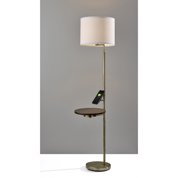 Adesso Joel Wireless Charging Floor Lamp with Metal Shade