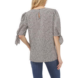 Womens Cece Elbow Sleeve Ditsy Gingham Sleeve Blouse