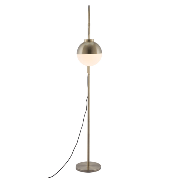 HomeRoots 69in. Bronze Steel Floor Lamp With Globe Shade