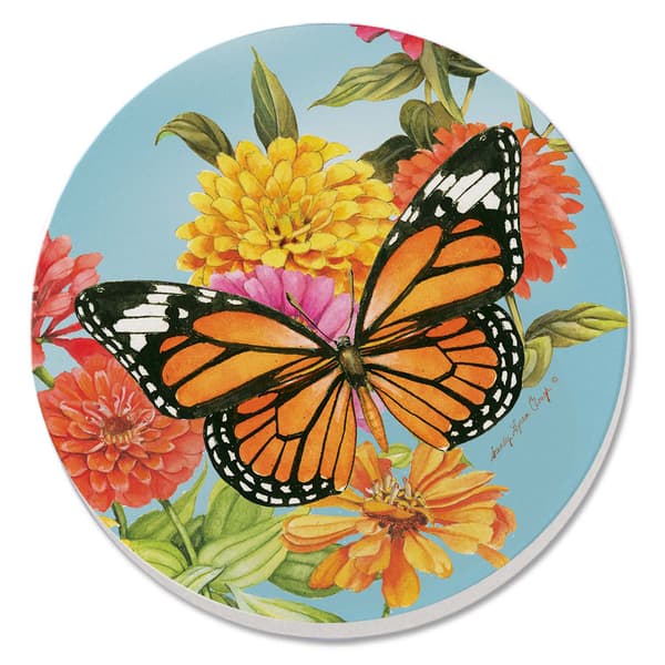 Thirstystone 4pk. 4.25in. Beautiful Monarch Round Coasters Set