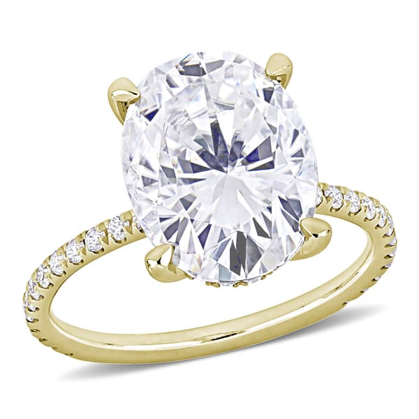 Gemstone Classics(tm) 10kt. Yellow Gold 4 7/8ctw. Moissanite Ring - image 