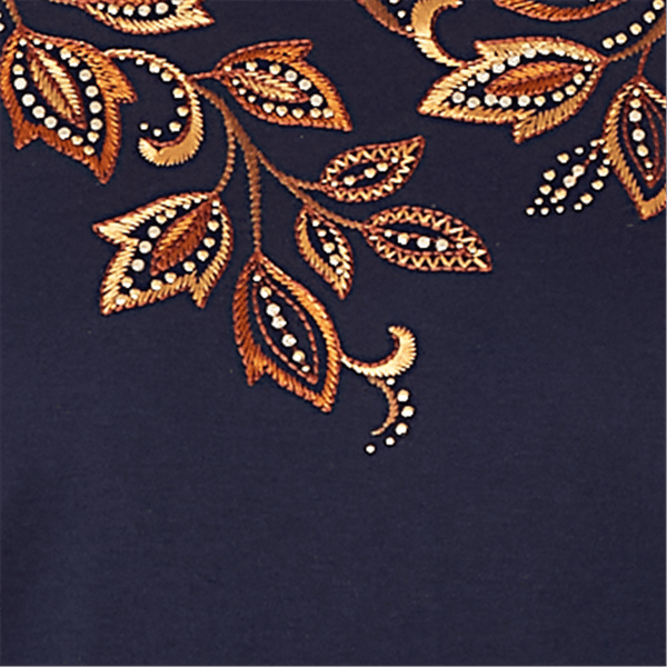 Womens Alfred Dunner Classics Embroidered Leaves Blouse