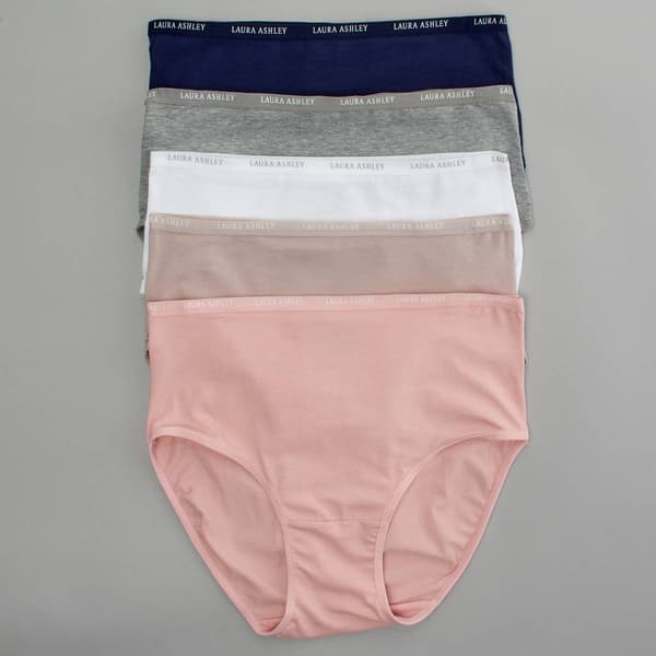 Womens Laura Ashley(R) 5pk. Brief Panties LS9221-5PKOT - image 