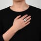 Mens Forever New Stainless Steel Carbon Fiber Cross Ring - image 3