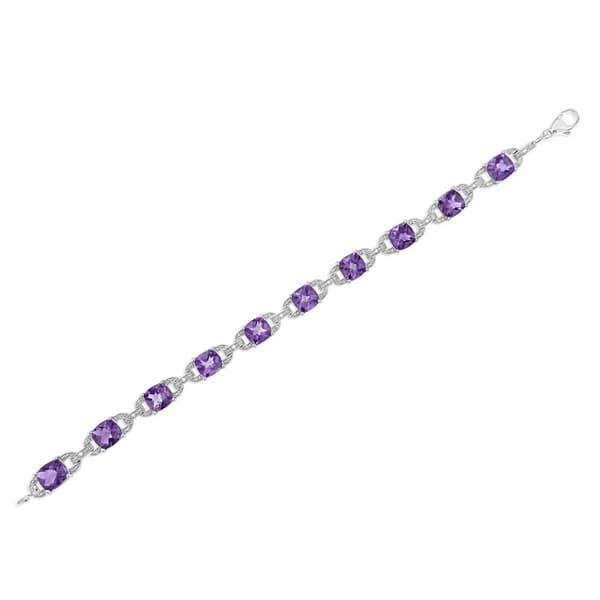Haus of Brilliance Purple Amethyst & 1/20ctw. Diamond Bracelet