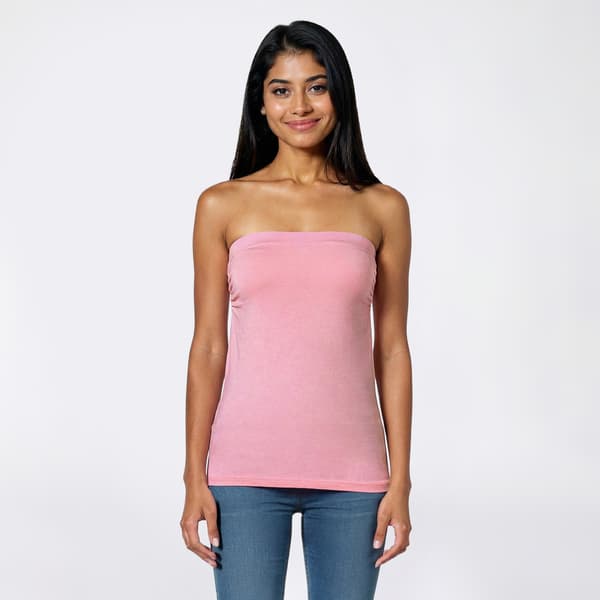 Juniors One Step Up Ruch Side Slit Tube Top with Padded Bra