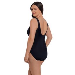 Womens Great Lengths Geometric V Neck One Piece Swimsuit