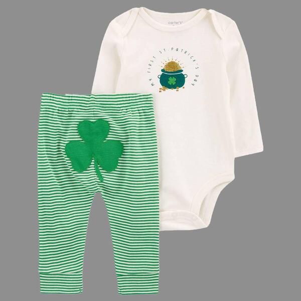 Baby Unisex &#40;NB-12M&#41; Carters&#40;R&#41; My 1st St Patrick''s Day Pants Set - image 