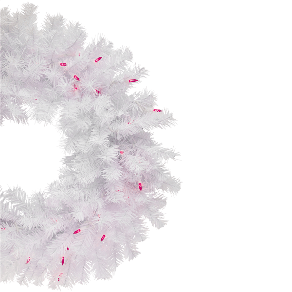 Northlight 24in. Pre-Lit Geneva Spruce White Christmas Wreath
