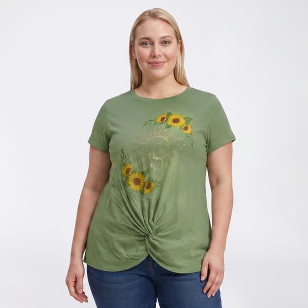 Plus Size Bare Your Soul By Sweet Soul Celestial Sunflower Tee - image 