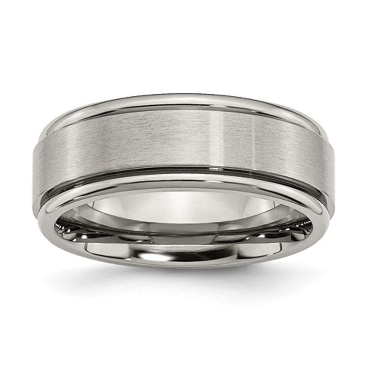 Mens Endless Affection(tm) Titanium Beveled Edge 6mm Wedding Band