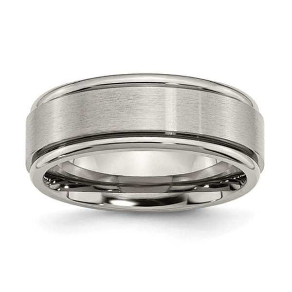 Mens Endless Affection&#40;tm&#41; Titanium Beveled Edge 6mm Wedding Band - image 