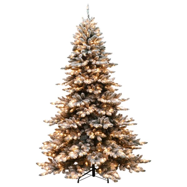 Puleo International 6.5ft Flocked Royal Spruce Christmas Tree