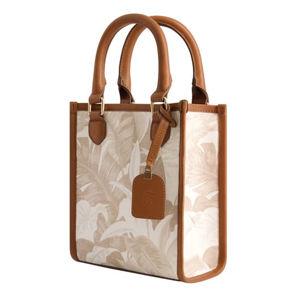 Tommy Bahama Leather Trim Floral North South Tote