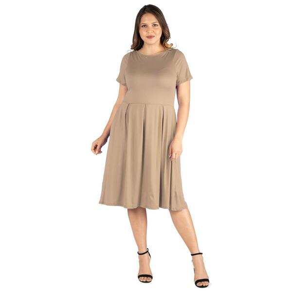 Plus Size 24/7 Comfort Apparel Short Sleeve Sheath Dress - image 